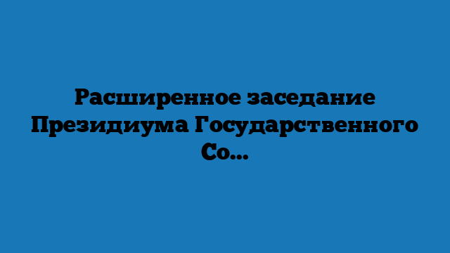 Расширенное заседание Президиума Государственного Совета