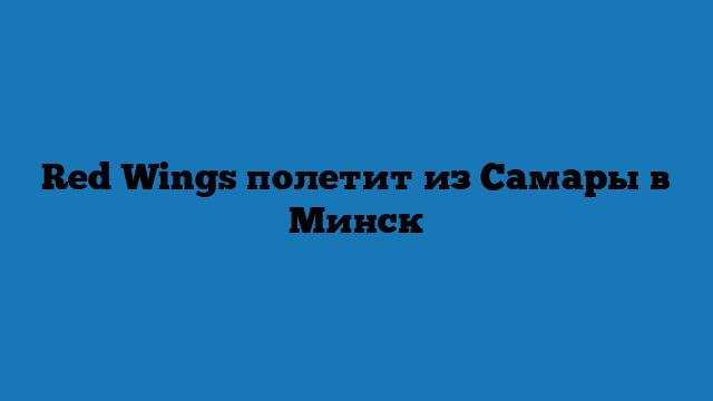 Red Wings полетит из Самары в Минск