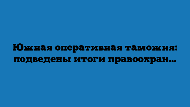 Южная оперативная таможня: подведены итоги правоохранительной деятельности за 8 месяцев 2023 г. Южная оперативная таможня: подведены итоги правоохранительной деятельности за 8 месяцев 2023 г.