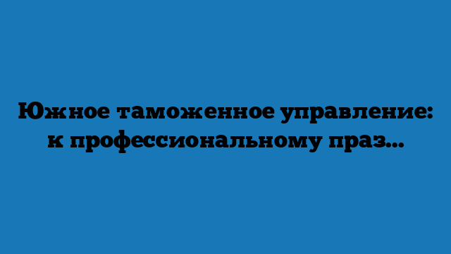 Южное таможенное управление: к профессиональному празднику подошли с достойными результатами работы
